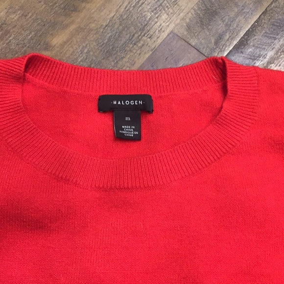 Halogen tomato red sweater with flutter sleeves - Picture 3 of 3